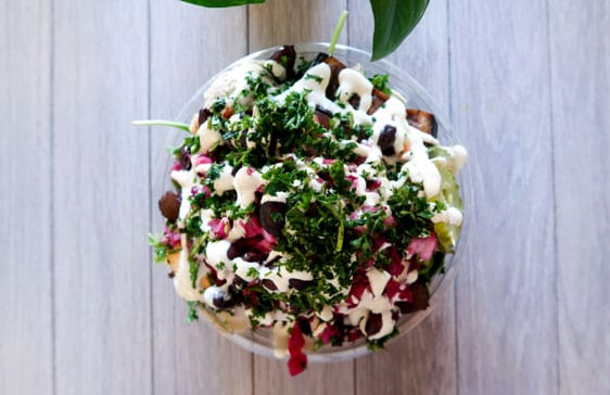 Hummus Republic menu item with dressing