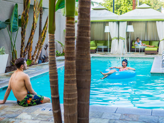 Couple by the pool