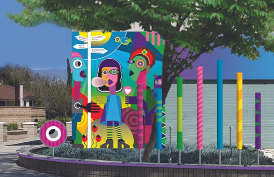 The Answer is Yes –  Mural and Interactive Sound Installation