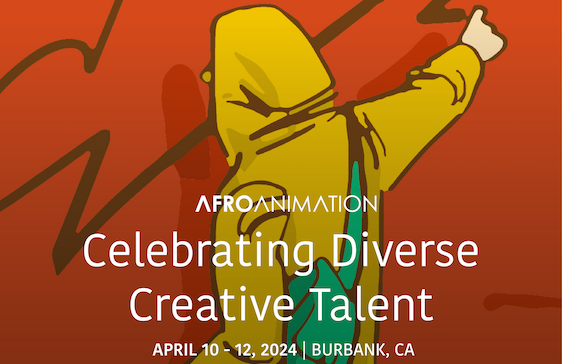 AfroAnimation Event Graphic with man in yellow hoodie spraypainting an orange wall