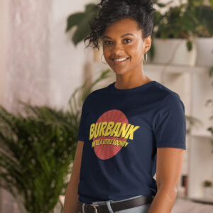 Visit Burbank Gift Shop Merchandise Woman Wearing Shirt