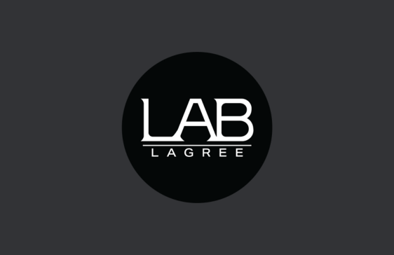 Lab Lagree logo in white text on a black circular background.