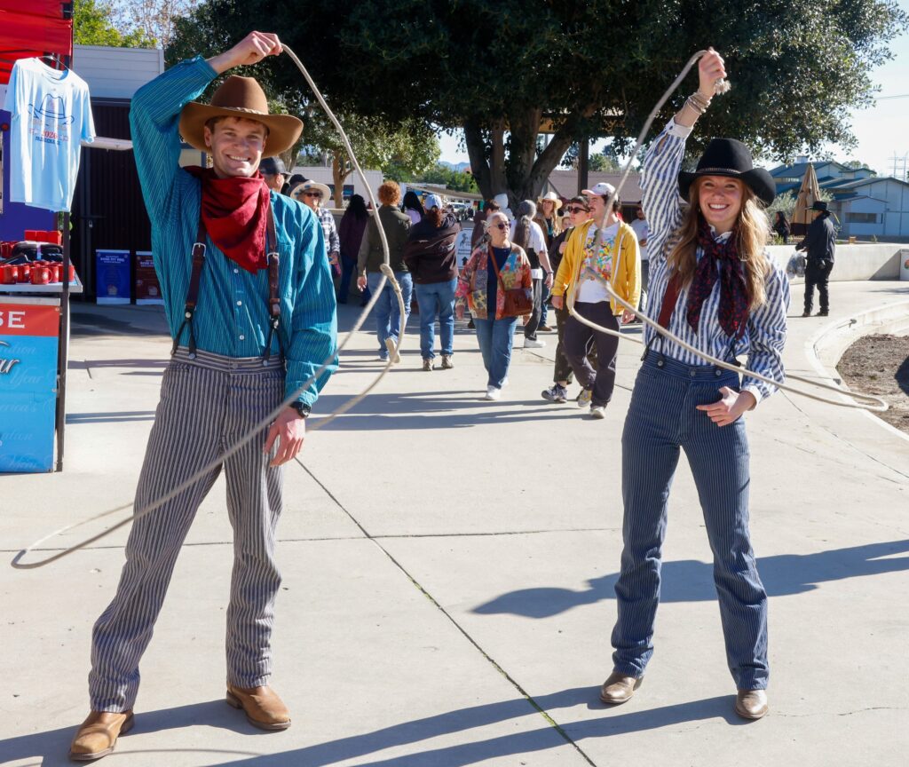 Trick ropers spinning lassos